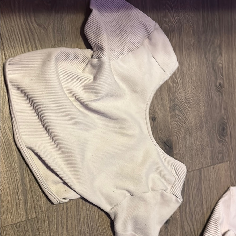 White Ribbed Crop Top
